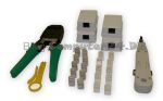 Crimpzange RJ45,11,12,10 + 20 Stecker + 4 Netzwerkdose + LSA-Anlegewerkzeug